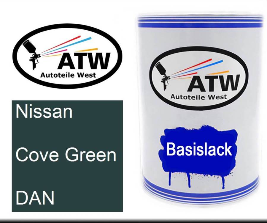 Nissan, Cove Green, DAN: 500ml Lackdose, von ATW Autoteile West.